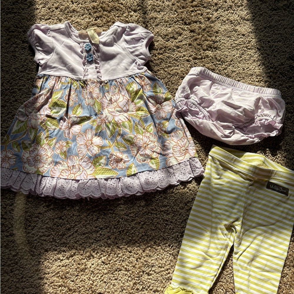 Matilda Jane Floral and Striped Kids Matching Set